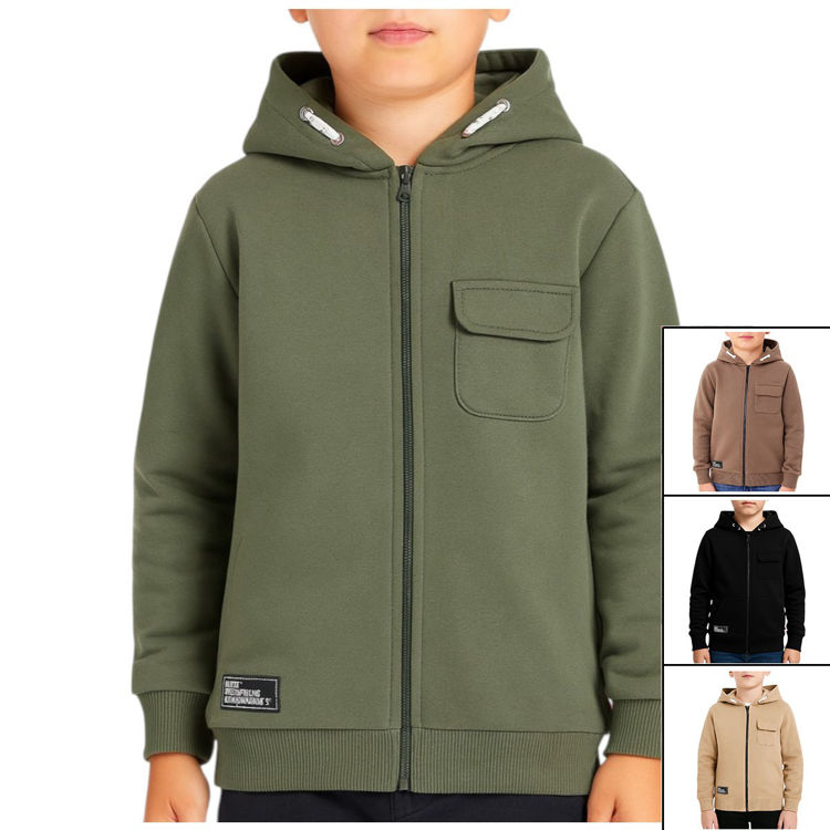 Picture of LLC1260 LEE COOPER KIDS THERMAL ZIP UP JACKET WITH HOODY